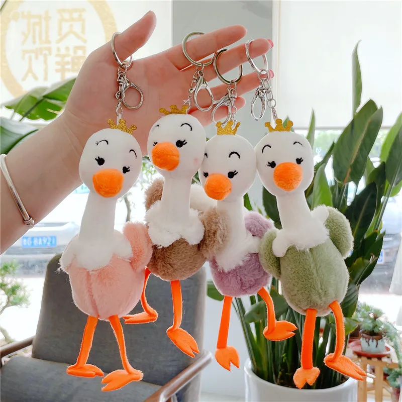 18cm Cute Funny Ostrich Doll Exquisite Pendant Keychain Bag Decoration High Quality Soft Soothing Doll Christmas Gift