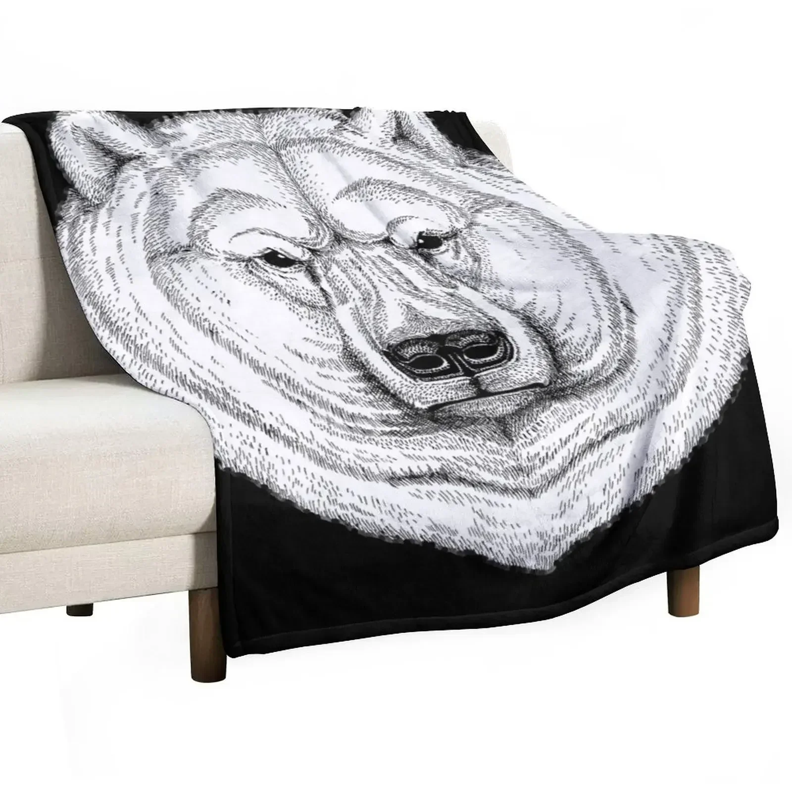 POLAR BEAR DRAWING Throw Blanket Cute Plaid For Baby Blankets For Sofas Sofa Quilt Soft Plaid Blankets