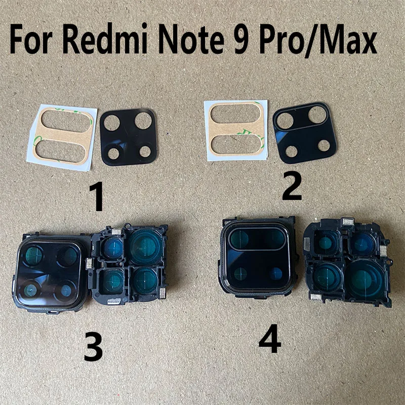 New For Xiaomi Redmi Note 9 Pro Max Rear Camera Glass Lens Back Camera Glass With Frame Holder Cover Note 9s Replacement