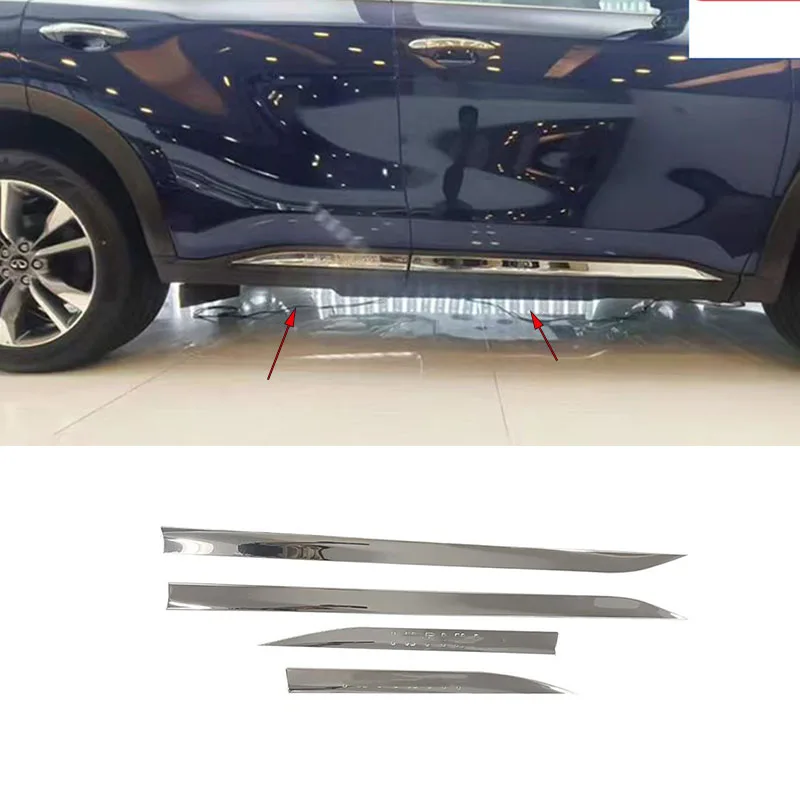 

Car accessories FIT FOR Infiniti QX60 L51 2022-2025 ABS chrome black Body Kit Side Door Car Body Molding Cover Trim