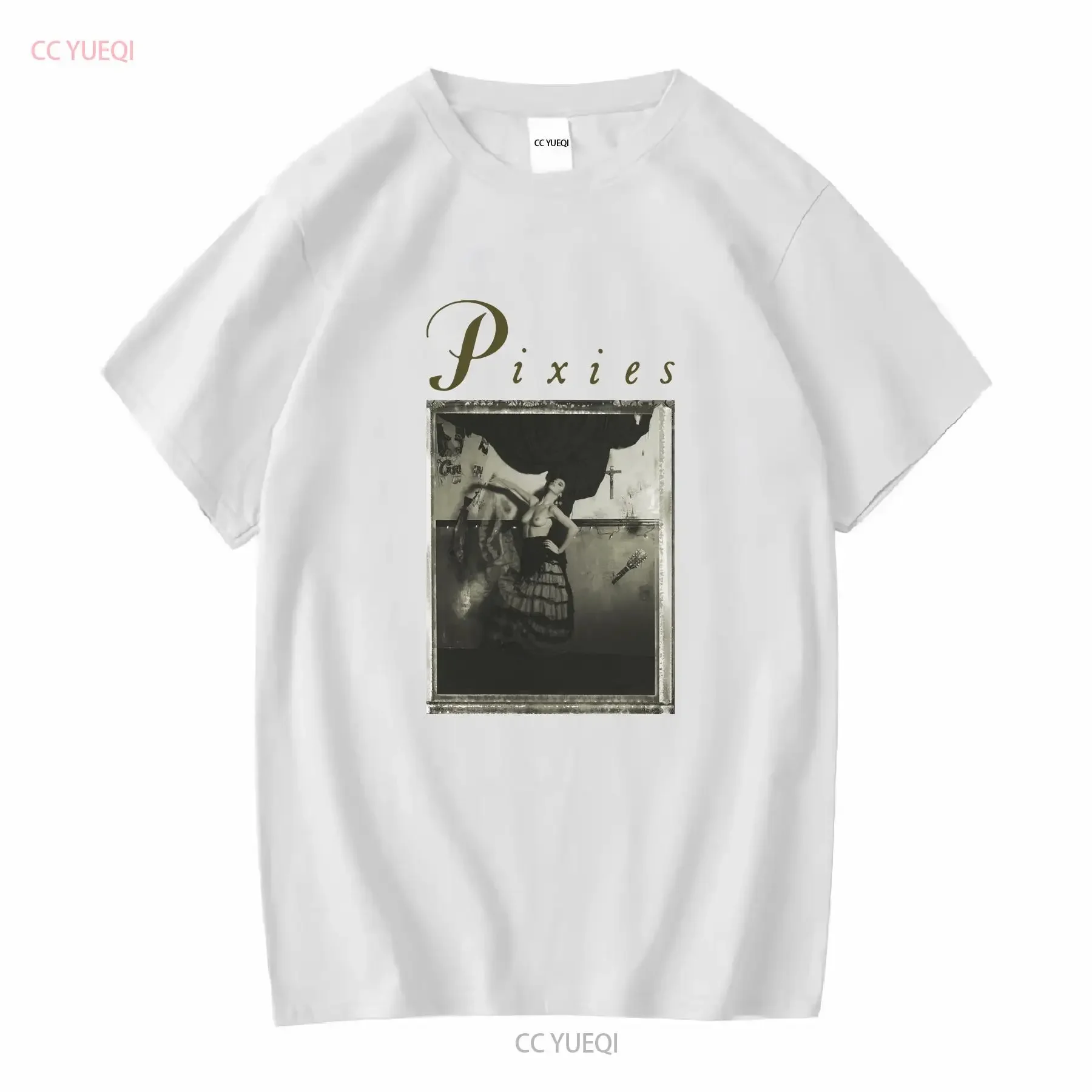 تي شيرت رجالي أسود مرخص رسميًا من Pixies Surfer Rosa كلاسيكي عتيق مغسول ومتعدد الاستخدامات كاجوال ممتد قليلاً