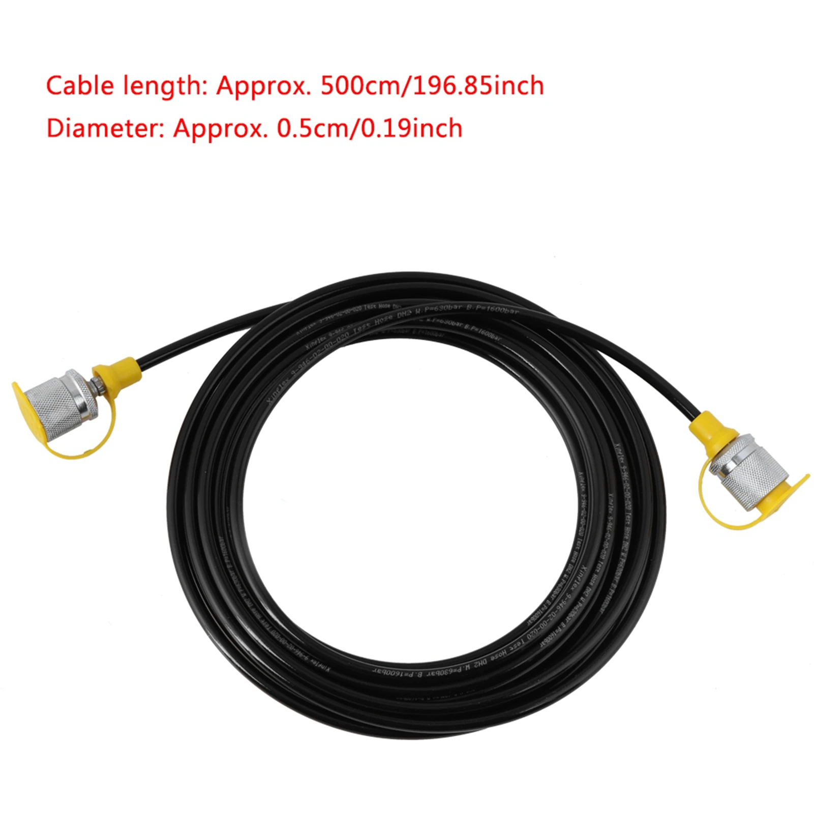 M16 Hydraulic Test Hose 64MPa Hydraulic Pressure Test Hose 5.0M/16.4FT M16-M16 Female Liquid Black M16 Test Hose Test Hose