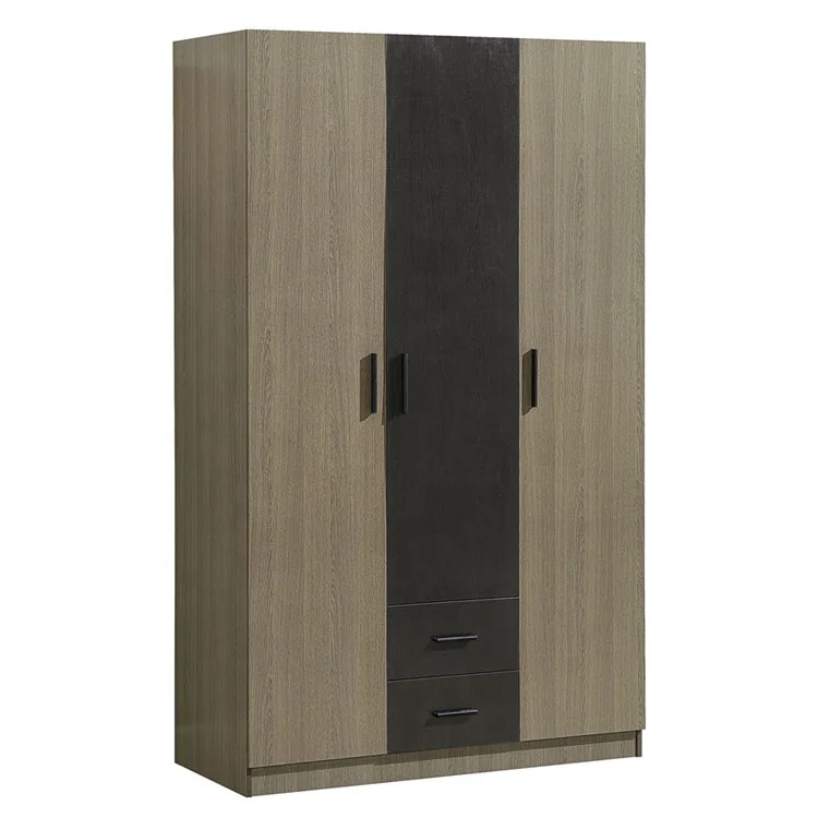 

3 Door Small Dormitory Room Wardrobe Designs Bedroom Walnut Wardrobe