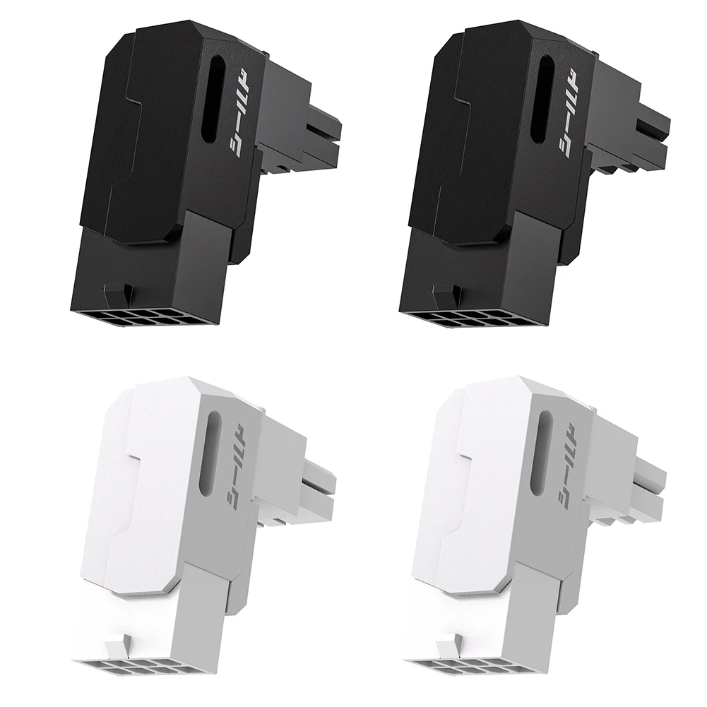 Adaptadores de corriente PCIe GPU de 8 pines, conector de dirección asistida, adaptador de codo de ángulo recto para tarjeta gráfica de PC de escritorio