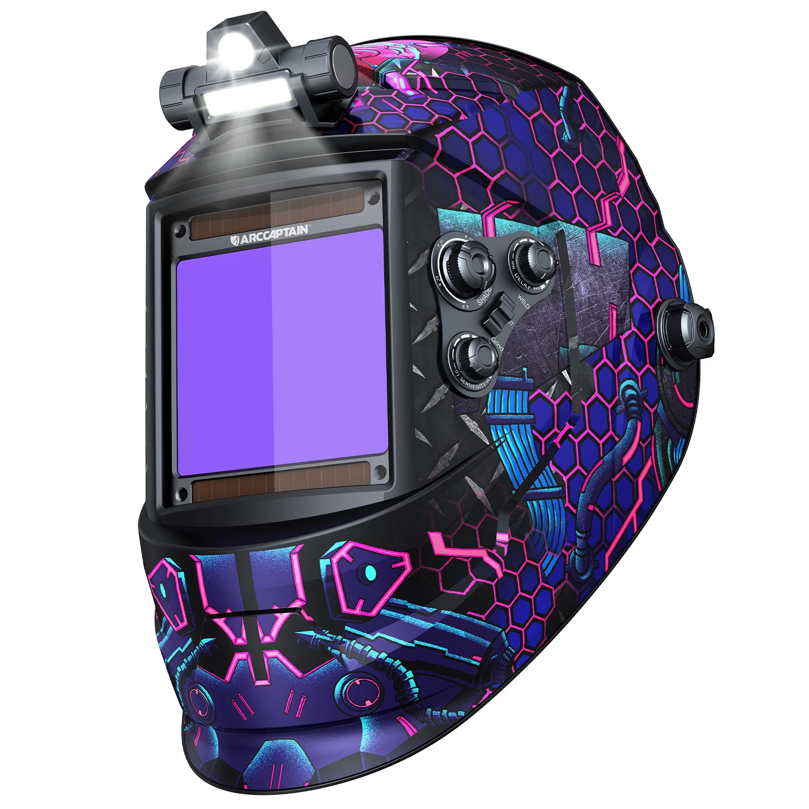 ARCCAPTAIN Welding Mask 4 Arc Sensor Auto Darkening Welding Helmet Large Viewing 3.94