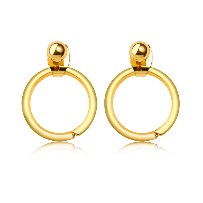 Fashion Bohemian Vintage Earrings Jewelry Cute Gold Color Geometric Round Metal Stud  Best Gift For Women Wholesale 2024