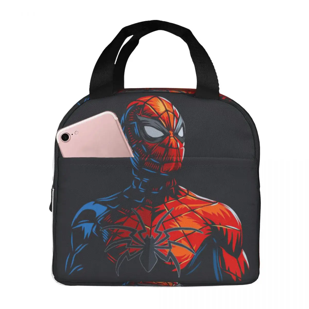 

Large Capacity Boys Marvel Spider Man Lunch Box Bag Reusable Cool And Fun Travel Bento Box