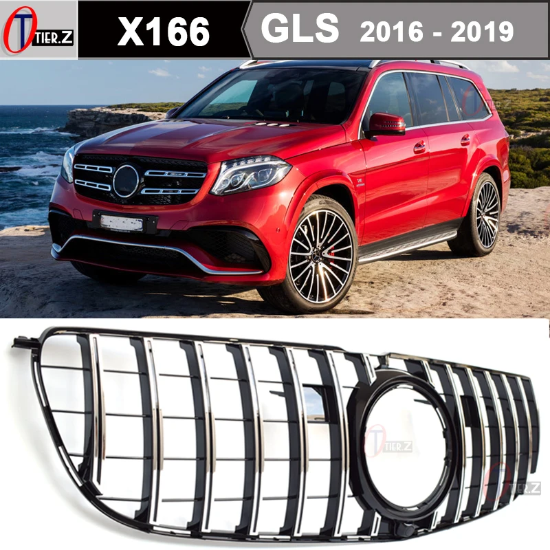 

X166 GT Grille Car Front Bumper Grill Mesh ABS for Mercedes Benz GLS Class X166 2016 - 2019 GLS400 GLS450 GLS500 Tuning Sport