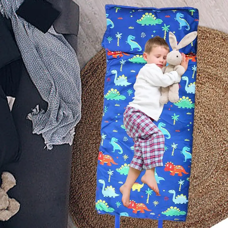 

Sleeping Bag For Kids Boys Comfortable Soft Nap Mat Sleeping Bag Roll-up Design Travel Sleeping Bag With Pillow And Blanket For