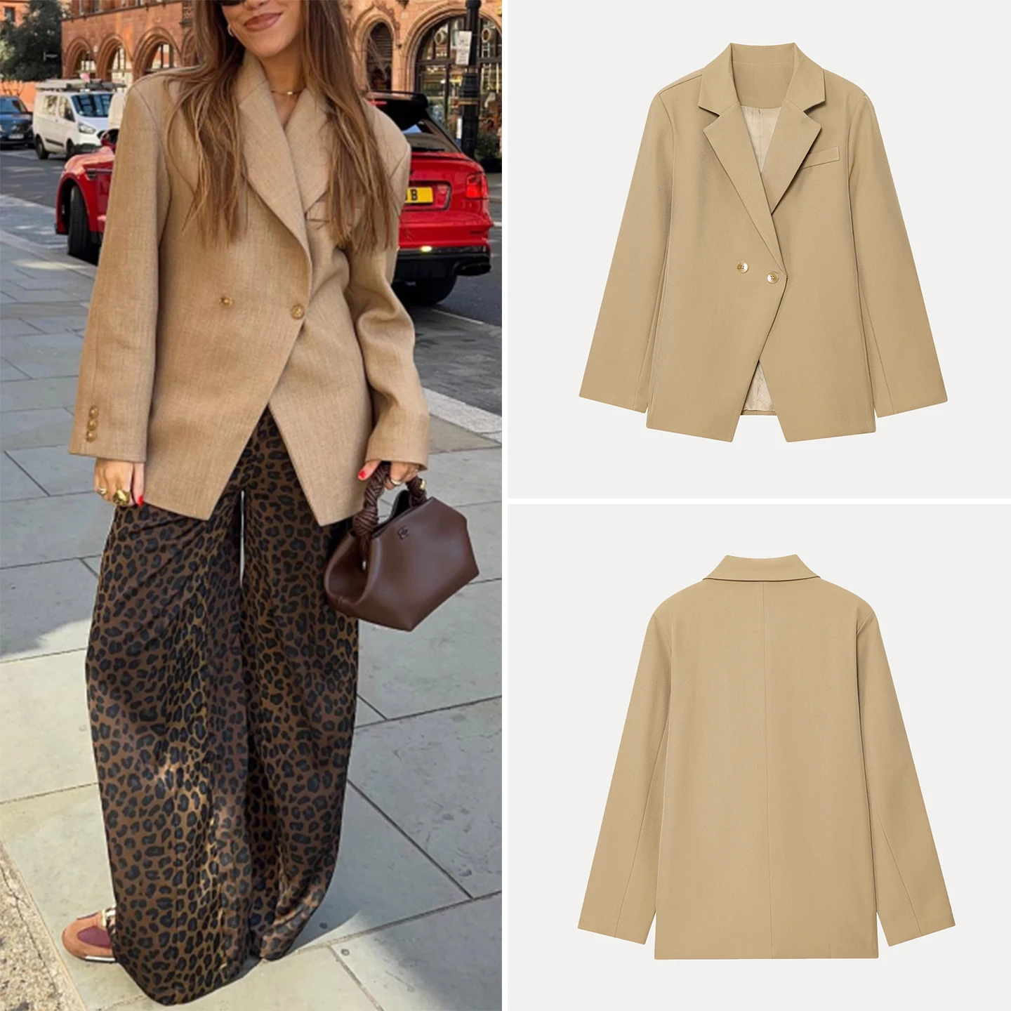 

2025 Autumn New Sle Women's Suit Jaet Waist-Cinching Commute Faionable Casual Leisure Women's Coat Z Brand