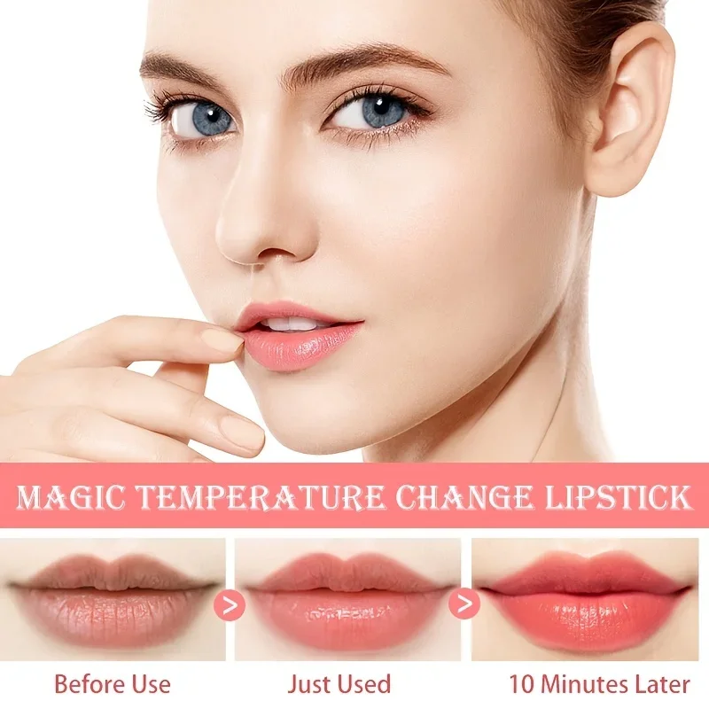 Flower Jelly Lipstick Set Temperature Change Moisturizer Flower Lip Stick Long Lasting Lip Balm Magic Color Change Lip Gloss Set