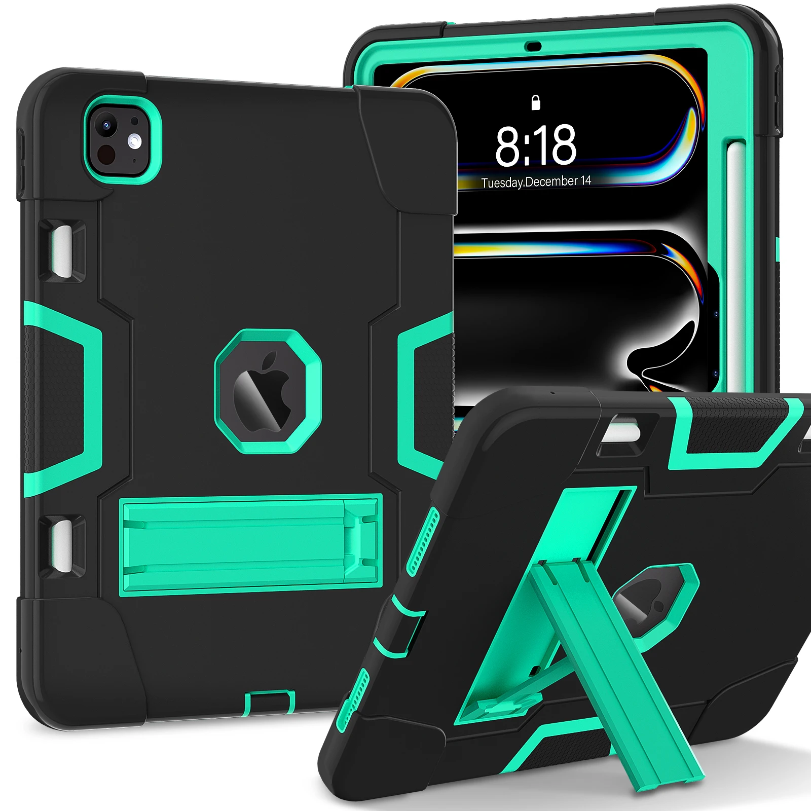 Rugged Tablet Case For iPad Pro 11 2025 M5 2024 M4 A3357 A3358 A3359 A2836 A2837 A3006 PC Silicone Anti-Slip Cover Shockproof