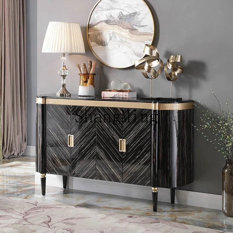 

CL light luxury entrance cabinet modern simple entrance partition solid wood villa storage living room wine and dining sideboard