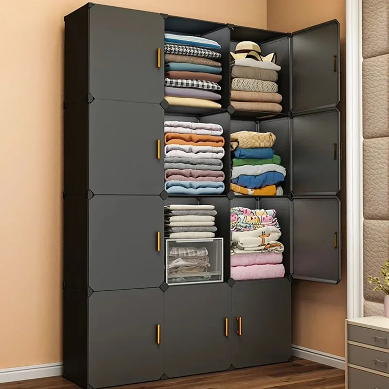 Storage Cabinets Wardrobe Plastic Stickers Clothes Display Simple Shelves Jewelry Fabric Wardrobe