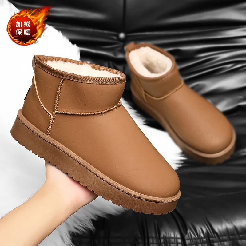

Men Snow Boots Winter New Style Short Boots Cold Proof Warm Men Shoes Waterproof Casual Cotton Shoes 2025 New Casual Men's Boots