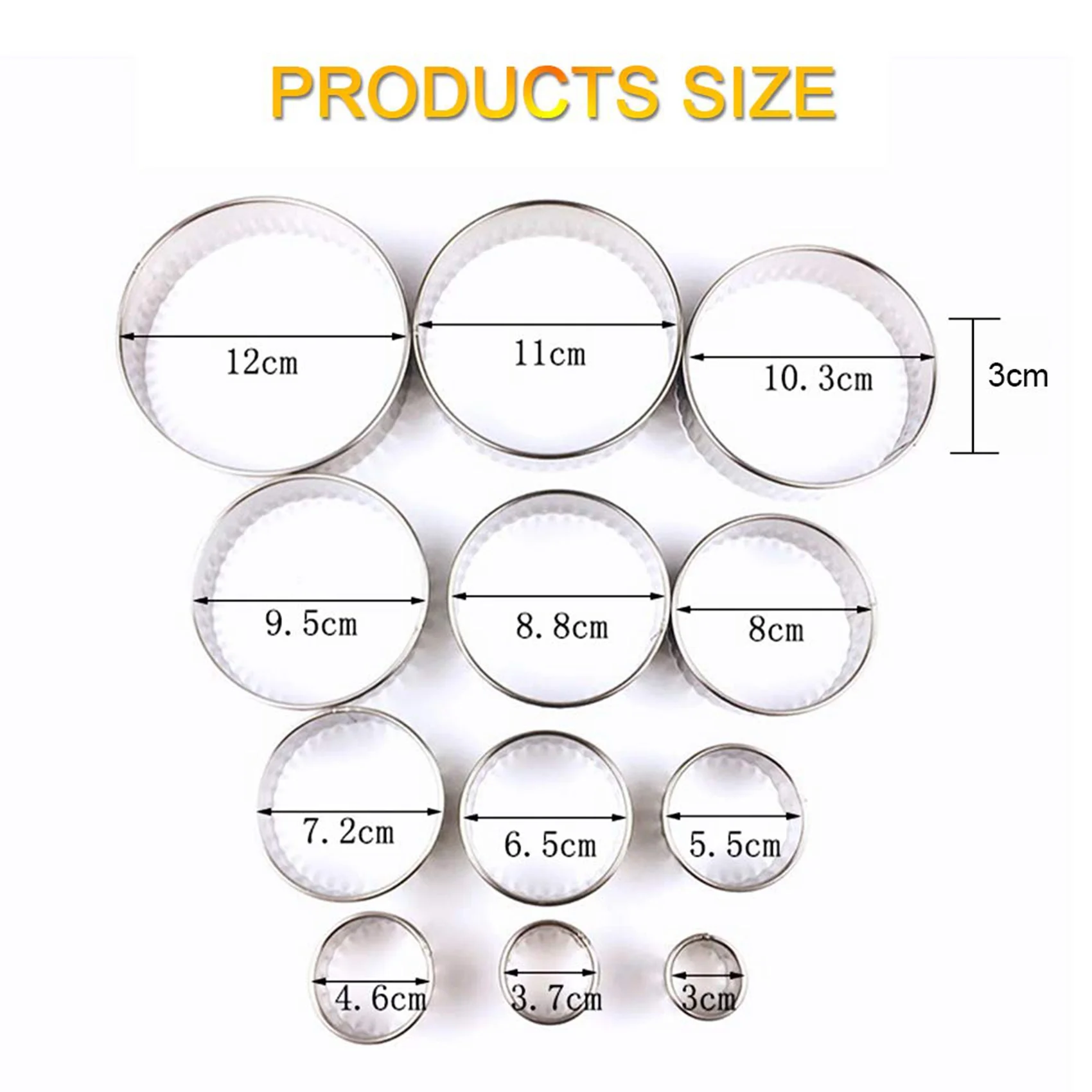 

ABKJ-2 Set Round Cookie Biscuit Cutter Set Stainless Steel Mold, A & B
