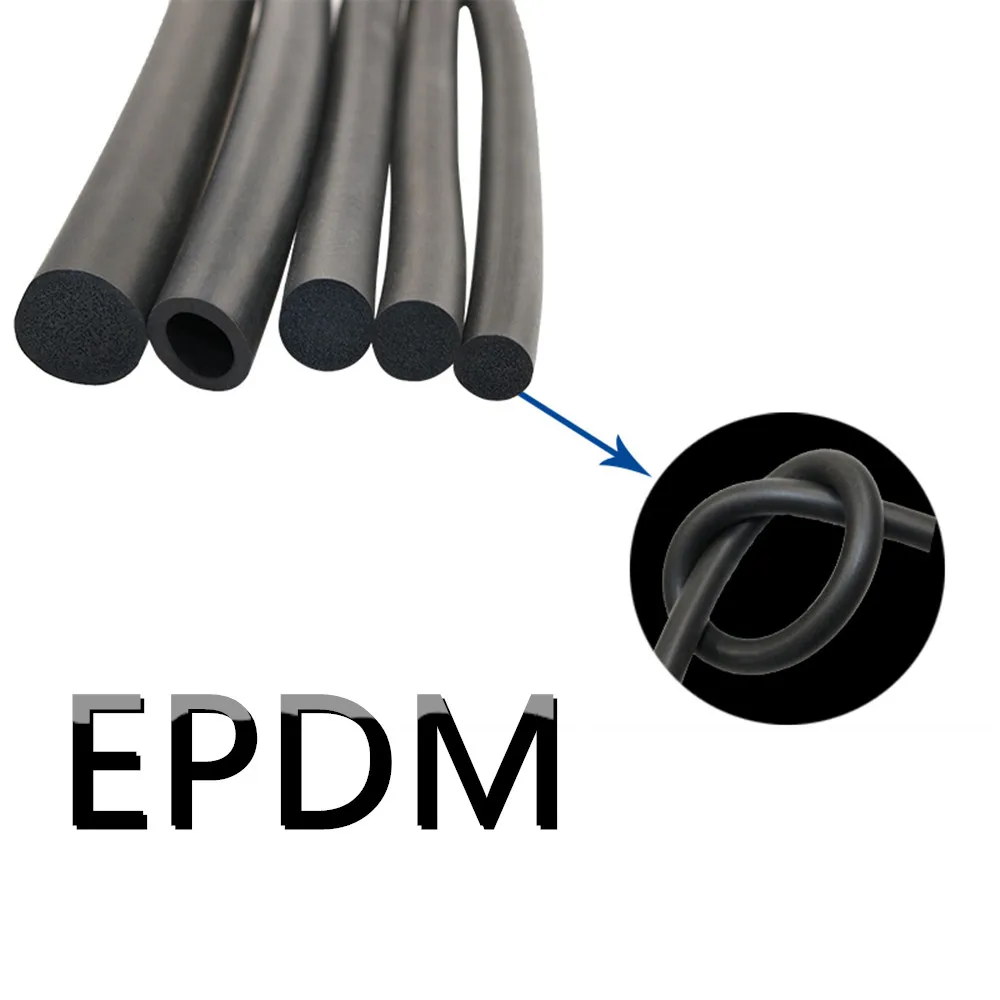 

High Density Black Foam Rubber Strip Gaskets EPDM O Type Round Sealing Strip Sound Proofing Dustproof Foamed Sealing Sponge