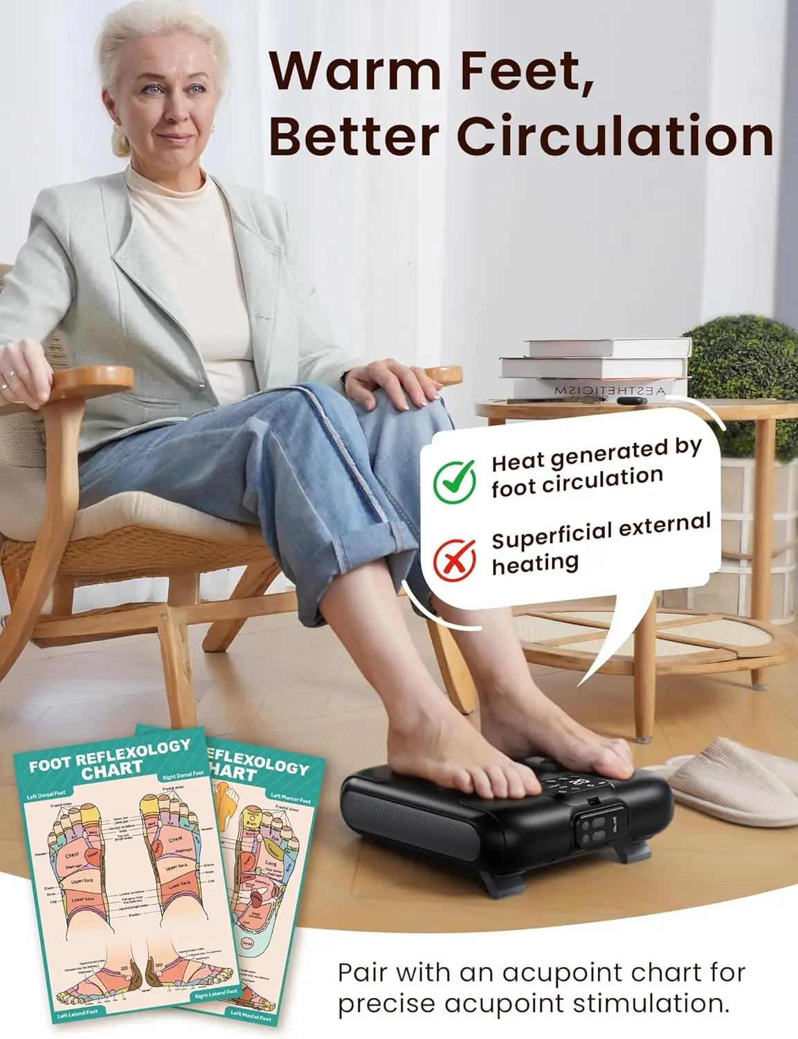 Wireless Foot Massager Gun with Remote, 10-Level Percussion Massage, Rechargeable Shiatsu Foot Massager, FSA/HSA Eligible