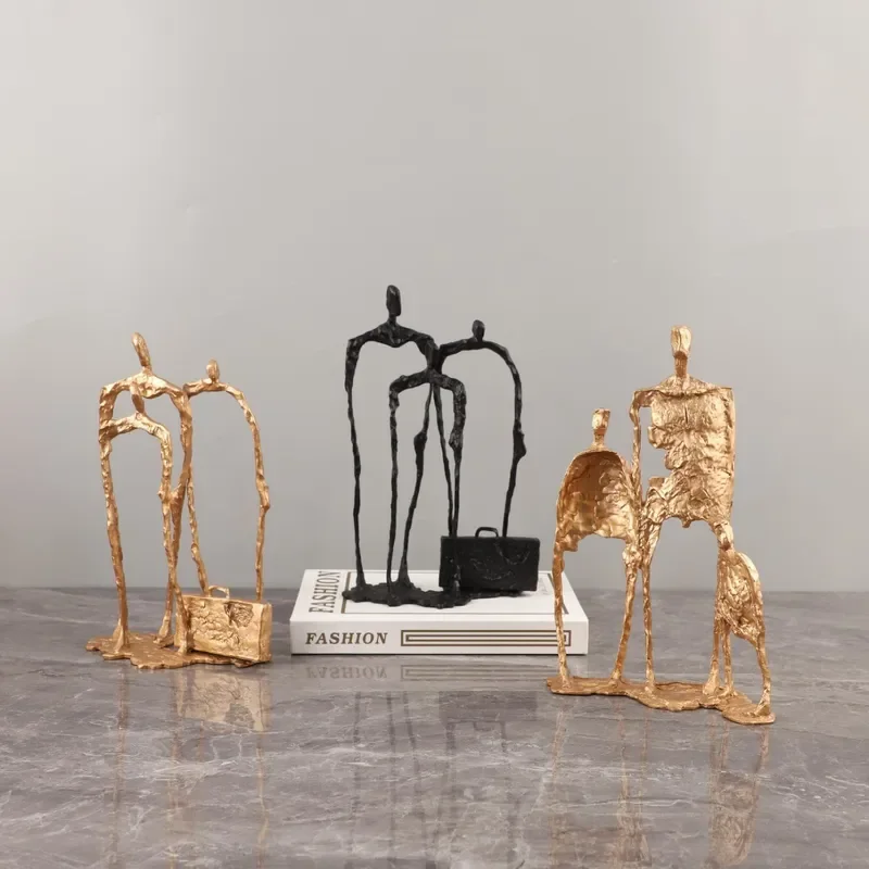 Modern simple abstract cast iron figure sculpture art ornament living room entrance study TV cabinet home decoration
