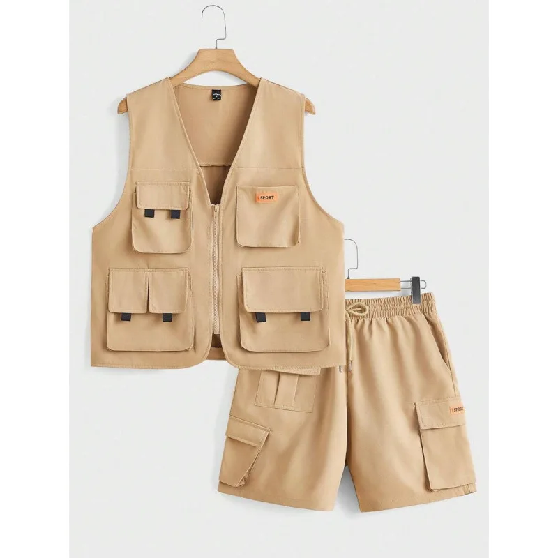 

Breathable Cargo Vest Workwear Jacket Seven Sleeve Spring Autumn Winter Men's Fashion Comfortable Lightweight Vest