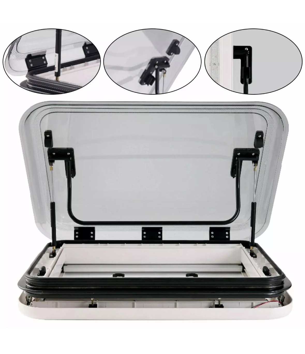 عالية الجودة 700*500 مللي متر طبقة مزدوجة زجاج الأكريليك كوة مع أضواء LED لقافلة RV تخييم RV أجزاء الجسم