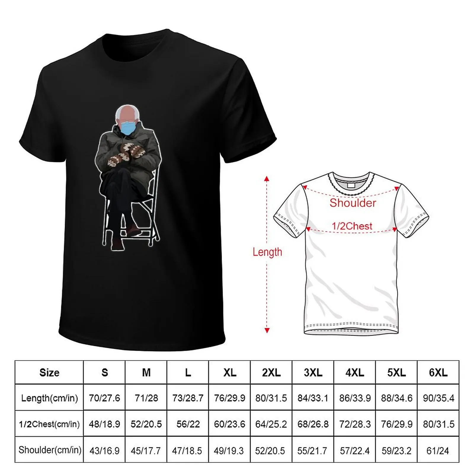 Bernie Sanders Mittens T-Shirt Utility Work Short Sleeve Top
