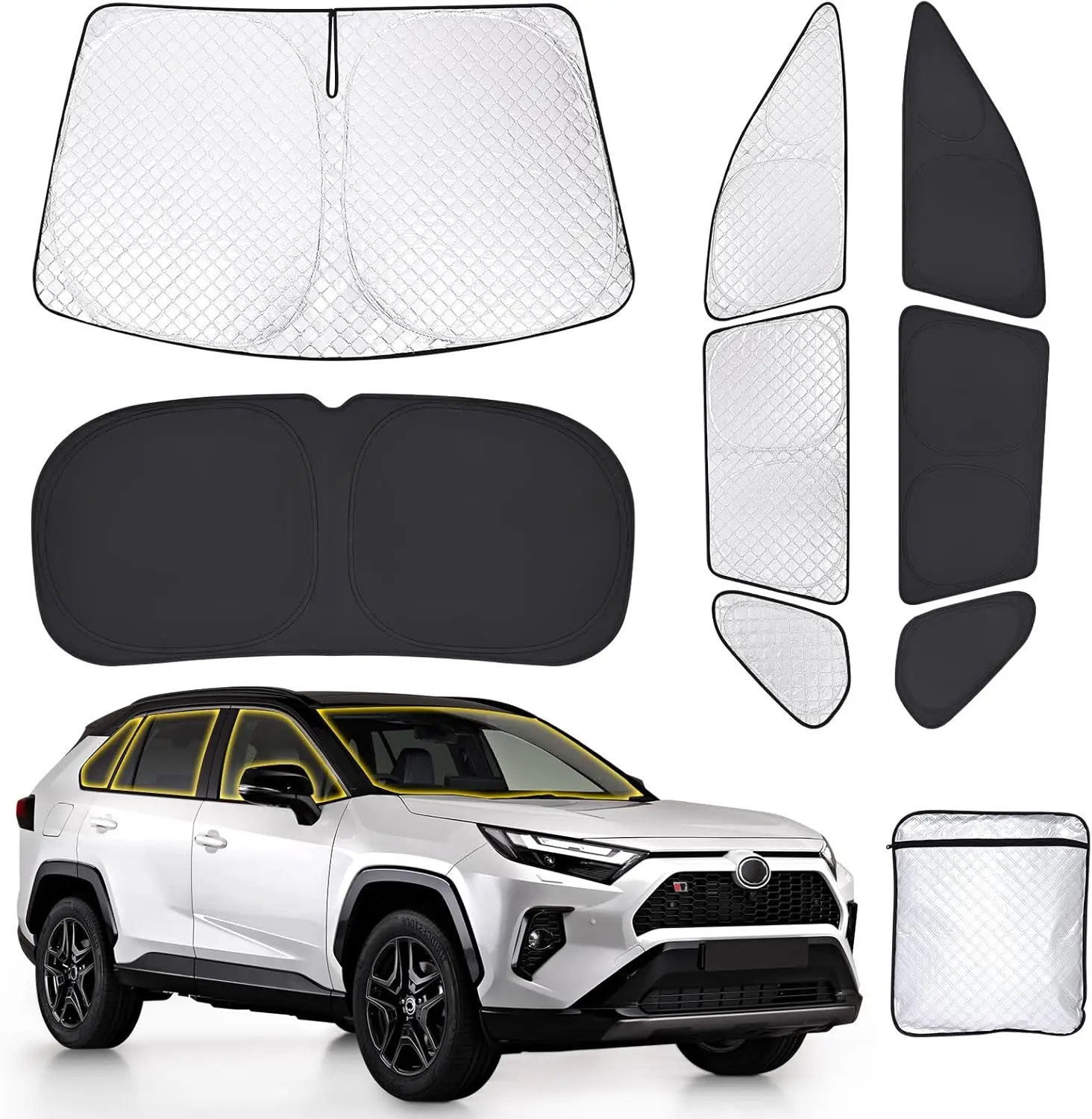 

Изготовленные на заказ автомобильные оконные шторы для Toyota RAV4 2019-2024 — полный комплект затемнения, защита от ультрафиолета, блокировка тепла