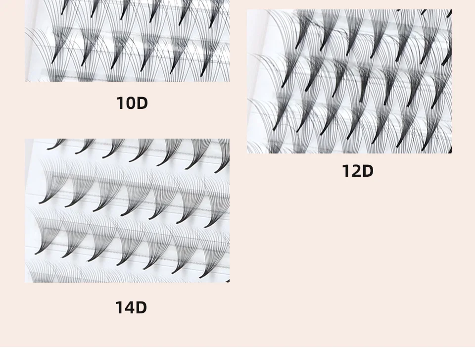 RUJADE Russische Volumenwimpern, vorgefertigte Fächer, dünne, spitze Basis, 5D, 6D, 8D, 10D, 12D, individuelle Wimpernverlängerung, falsche Wimpern-Cluster – Detail 28