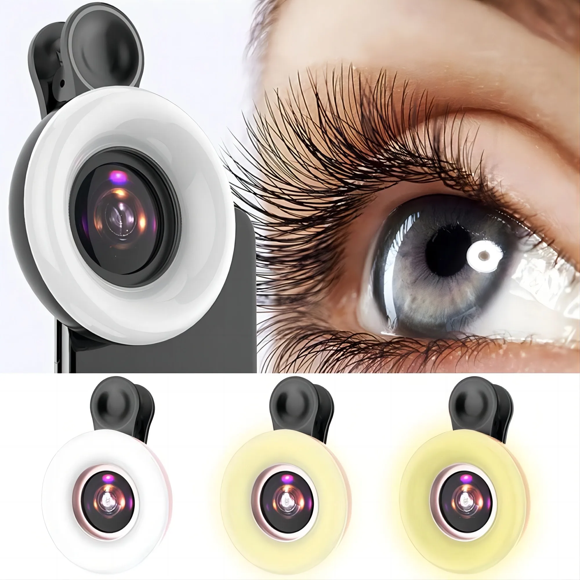

Macro Photography Made Easy 15X Lens and USB Rechargeable LED Ring Light for Smartphones Perfect for Close Ups