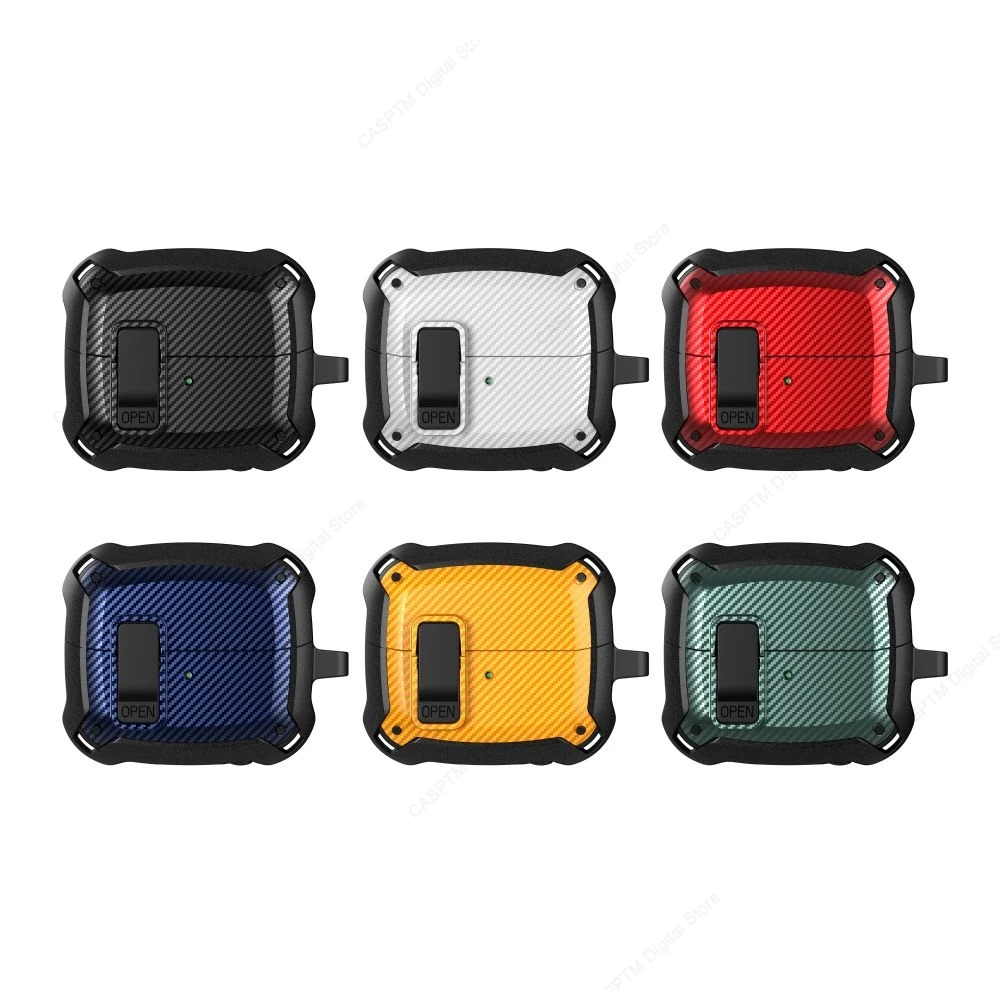 Security Lock Cover For Samsung Buds 3 Pro Buds3 Pro Case Shockproof Carbon Fibre Switch Earphone Cases For Samsung Buzz 3 Pro