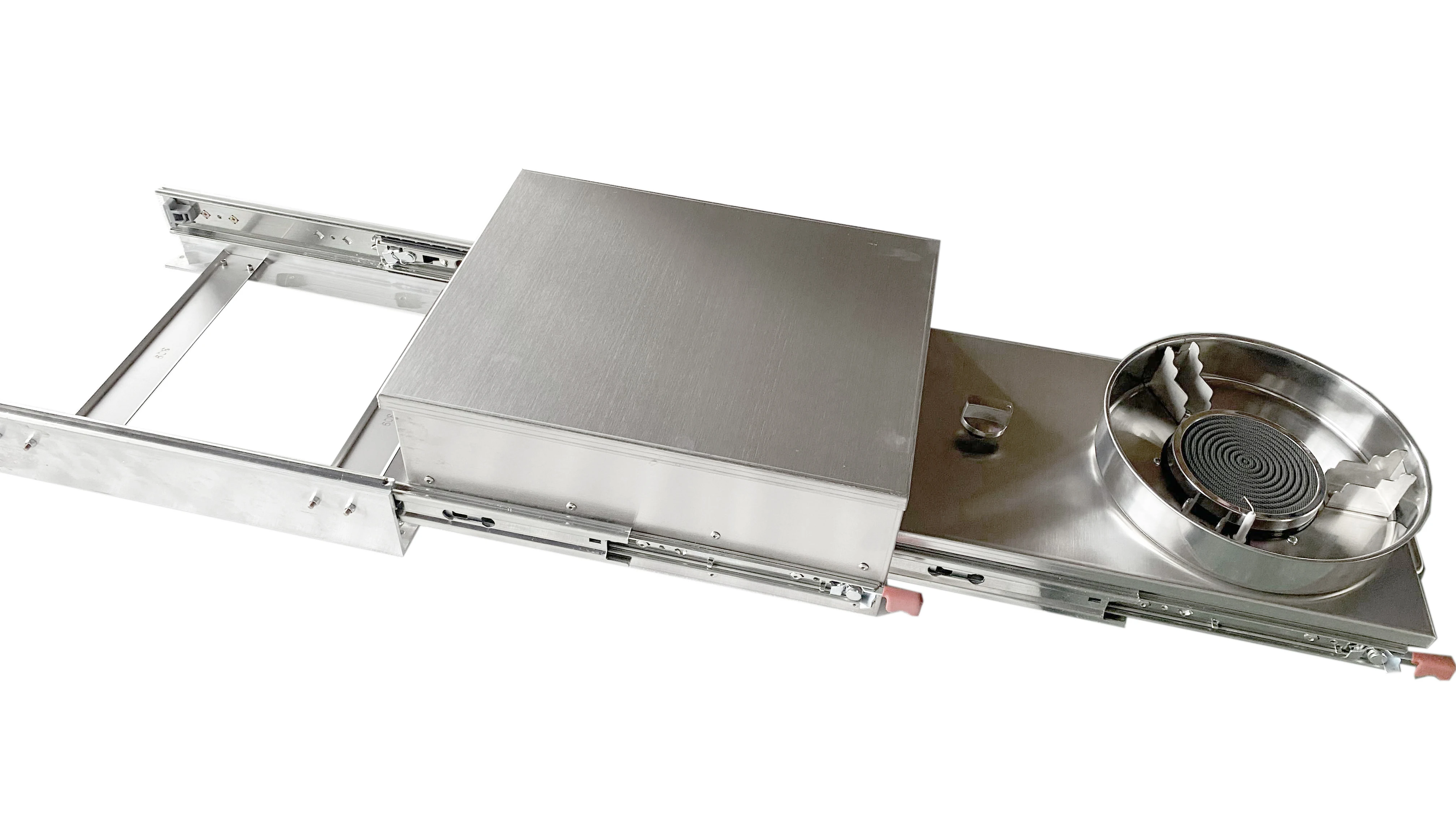 Hot-Selling RV Pull-out Induction Cooktop Sink Stainless Steel Kitchen Combo for Travel Trailer caravan Motorhome Pulse Ignition