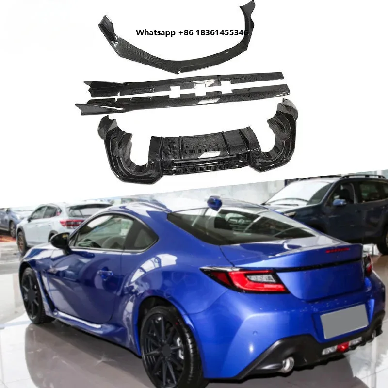 

For GR86 2022 + FRP High Quality Carbon Fiber Rear Diffuser Side Skirts Front Bumper Lip Spoiler BodyKit