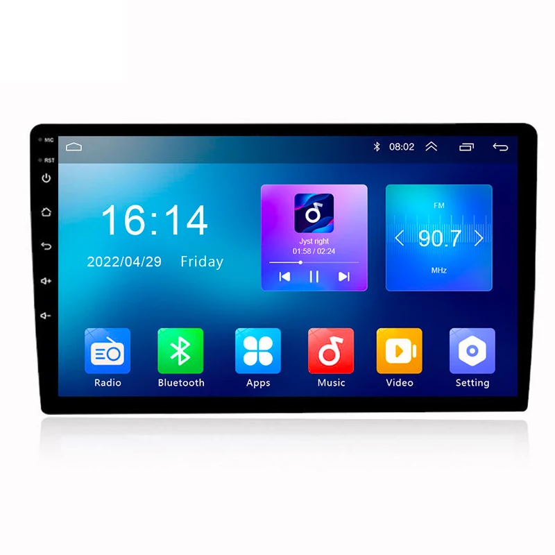 Radio mobil android 10 universal, pemutar audio mobil layar sentuh 2 din IPS GPS, radio fm audio mobil untuk mobil mp3, biru