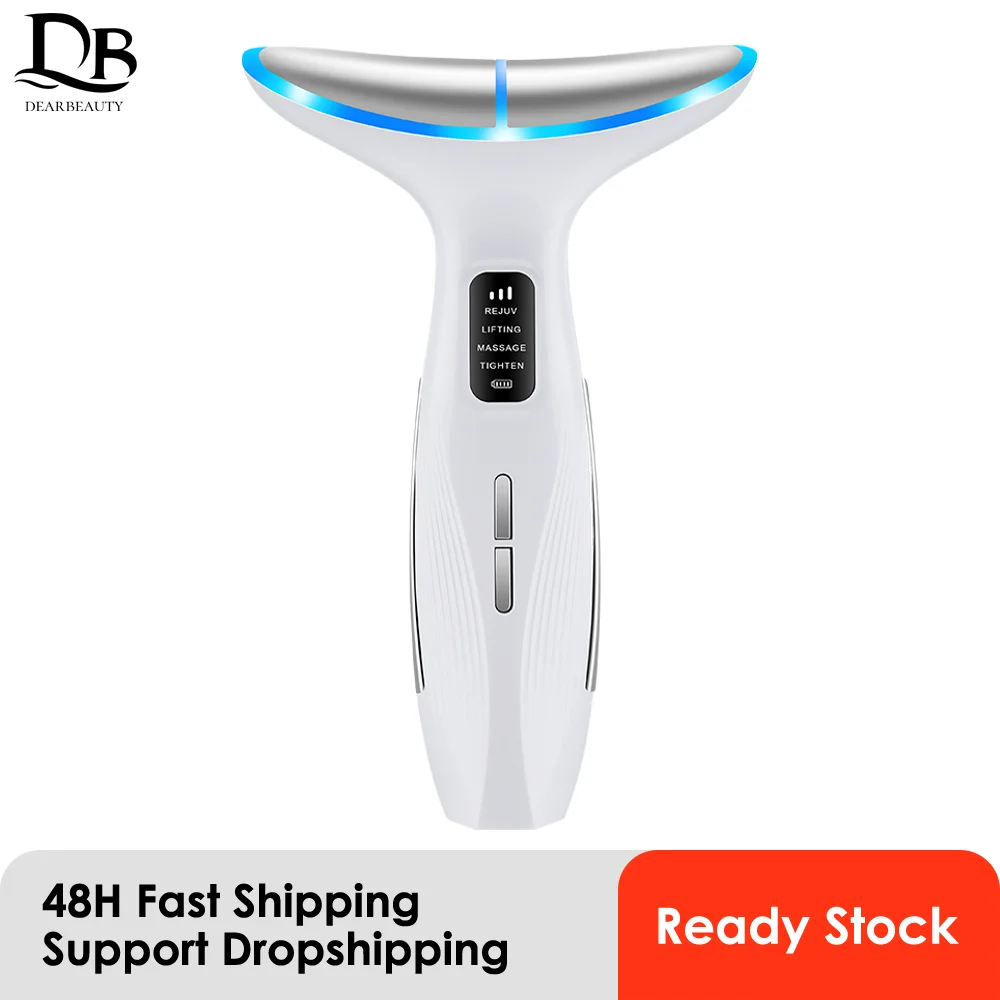 EMSネックフェイス美容機器 3色LED光子IPL肌若返り 二重あご除去 フェイシャルリフティング 引き締めマッサージ器