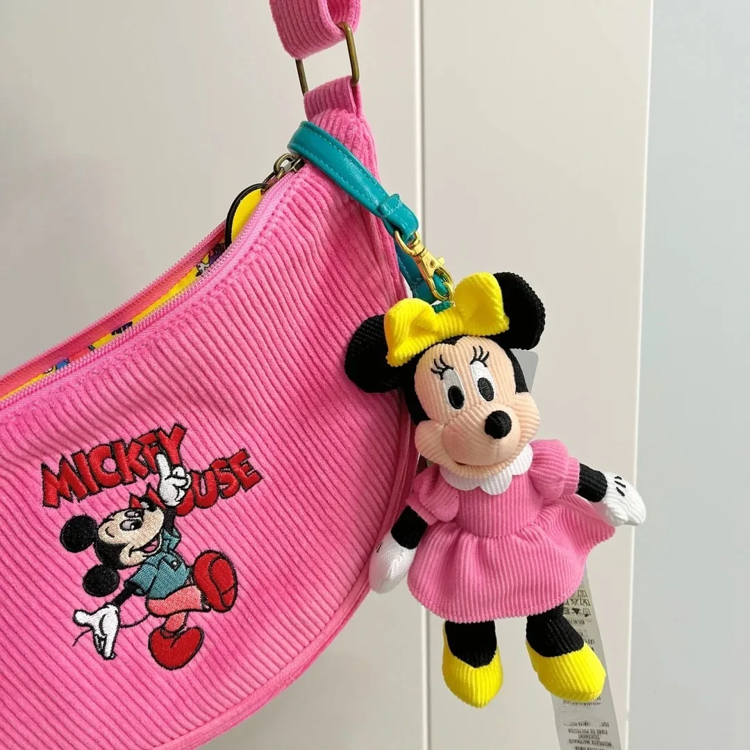 MINISO-Sac à Bandoulière en Velours Côtelé de Dessin Animé Disney, Fourre-Tout Sous les Bras, Série Rétro, Mignon Donald Duck