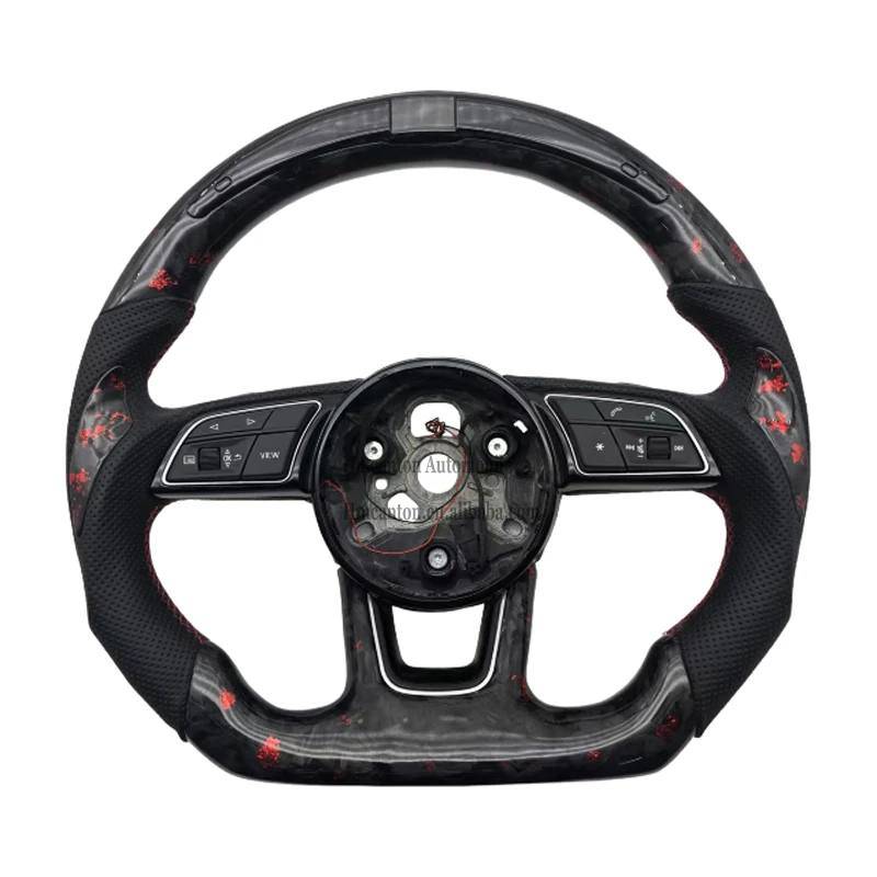 

High Quality Forged Carbon LED Perforated Leather Wheel for A3 A4 A5 A6L A8 Q3 Q4 Q5 Q5 Q7 Q8 TT B9 Car Steering Wheel