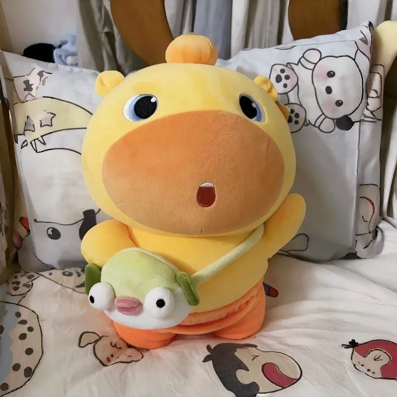 かわいい黄色のカピバラぬいぐるみセット、アボカドバードクロスボディバッグ付き、柔らかいふわふわのぬいぐるみ、子供、女の子の誕生日プレゼント、装飾品