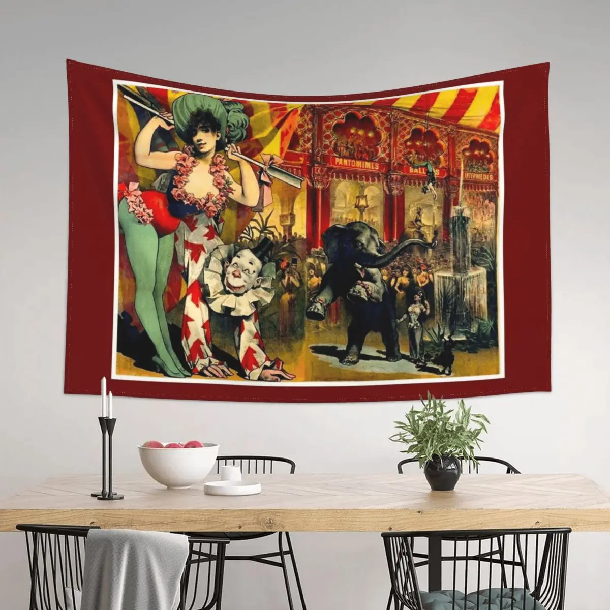 

CIRCUS : Vintage 1890 Circus Advertising Print Tapestry Carpet On The Wall Aesthetic Room Decorations Wall Mural Tapestry