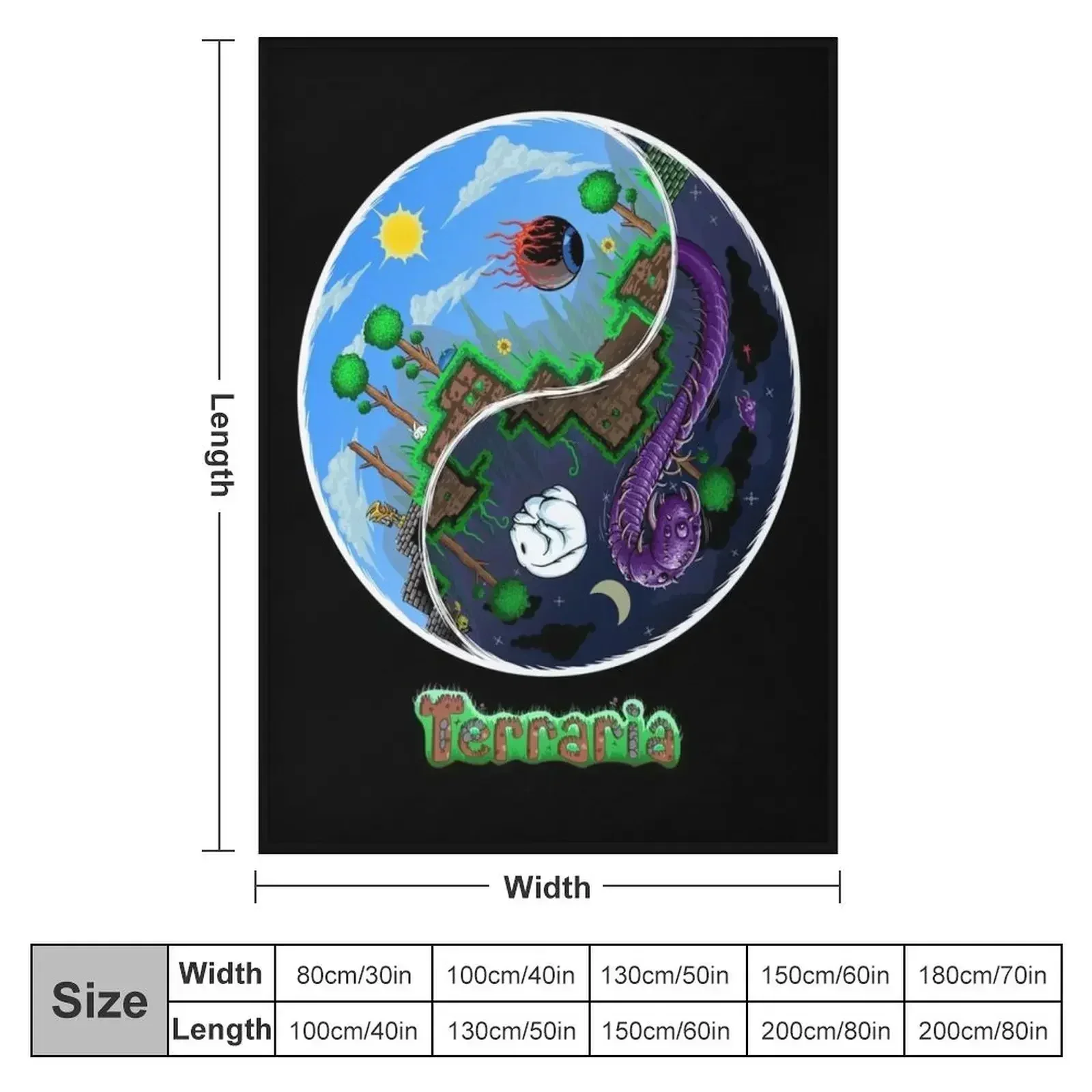 Terraria Game Night And Day Horror Design Throw Blanket Cute Plaid Hairy Large Comforter christmas decoration Blankets