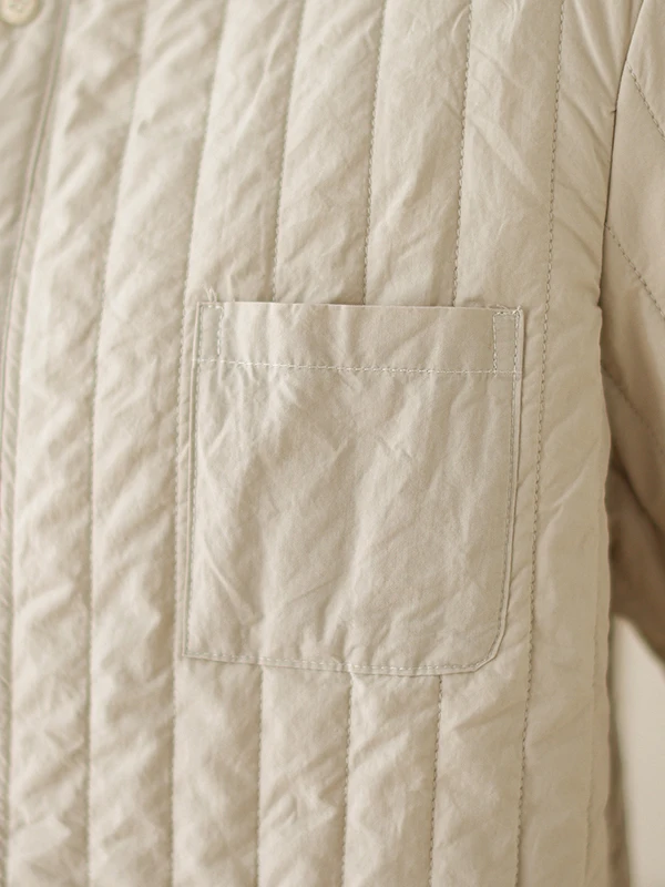 تأثير التخسيس القطن irt Thiened عارضة مخطط مبطن الدافئة خفيفة الوزن القطن معطف الوقوف طوق الشتاء الملابس النسائية #4