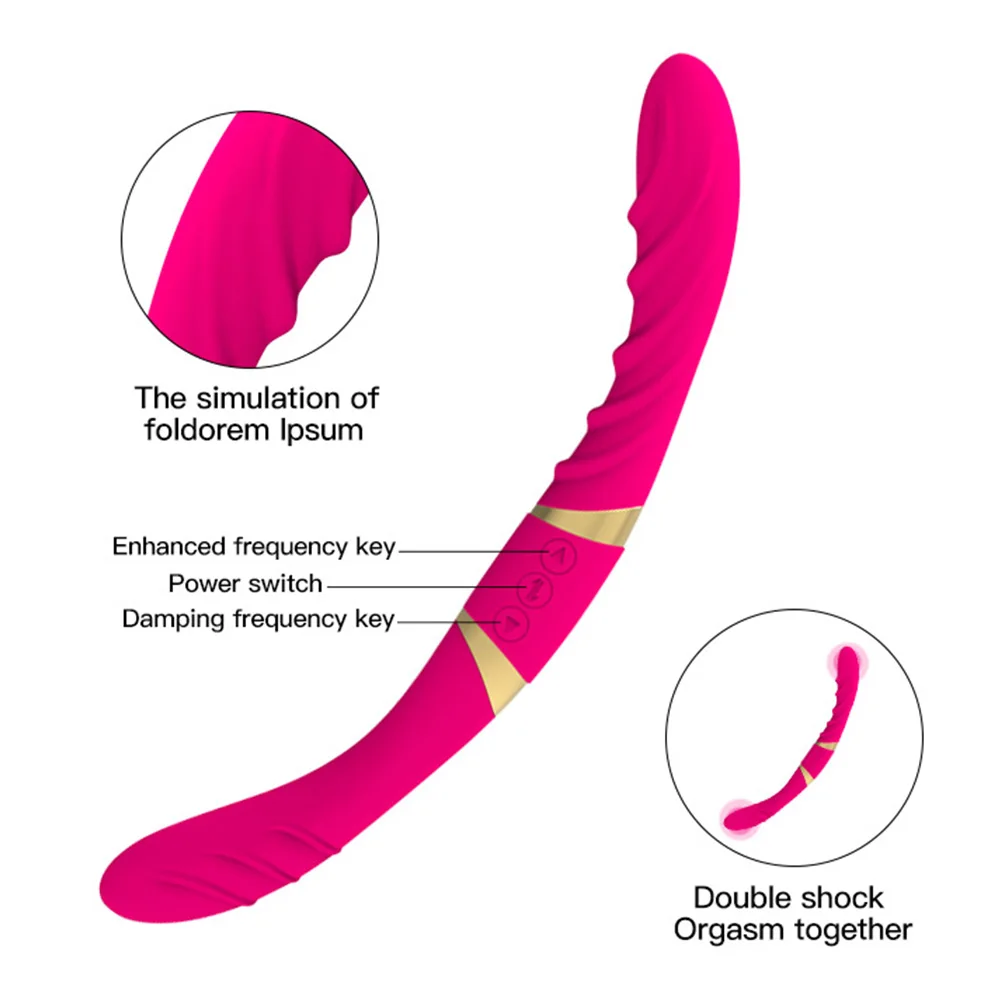 Vibrating Double-Ended Dildo Vibrator Lesbian Strapless Strapon G-spot Clitoris Stimulator Adults Sex Toys for Woman Sexshop 18+