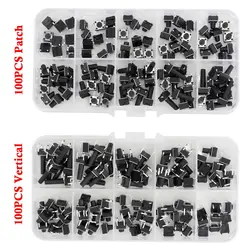 100 PCS 10 Models 6*6 Tact Switch Tactile Push Button Switch Kit Height: 4.3 5~16MM DIP 4P Micro Switch 6x6 Key Switch