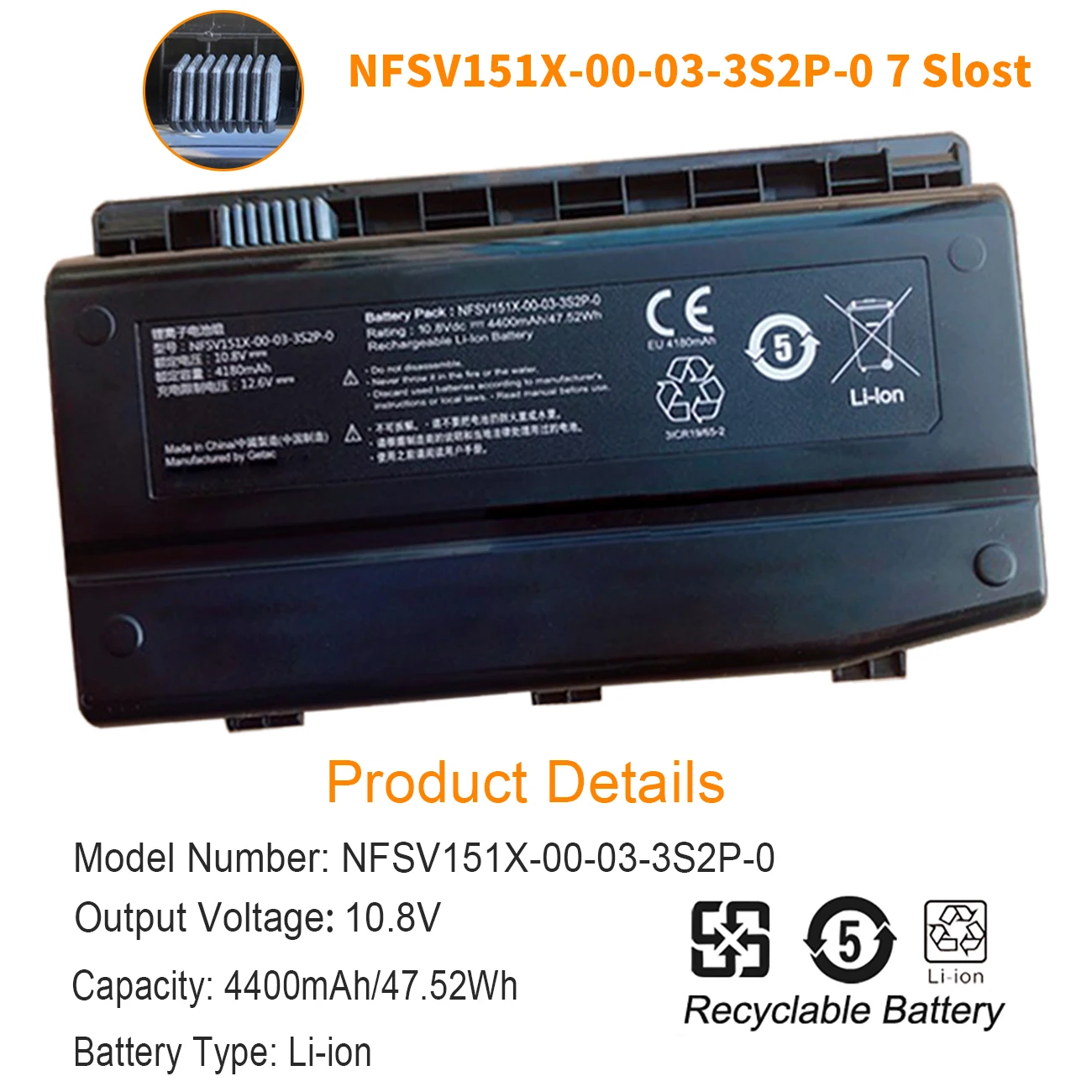 Nobi แบตเตอรี่แล็ปท็อป GE5SN-00-01-3S2P-1สำหรับ X7TI MECHREVO X6Ti-M2 X6Ti-H X6Ti-E3 NFSV151X-00-03-3S2P-0 GE5SN-03-12-3S2P-0