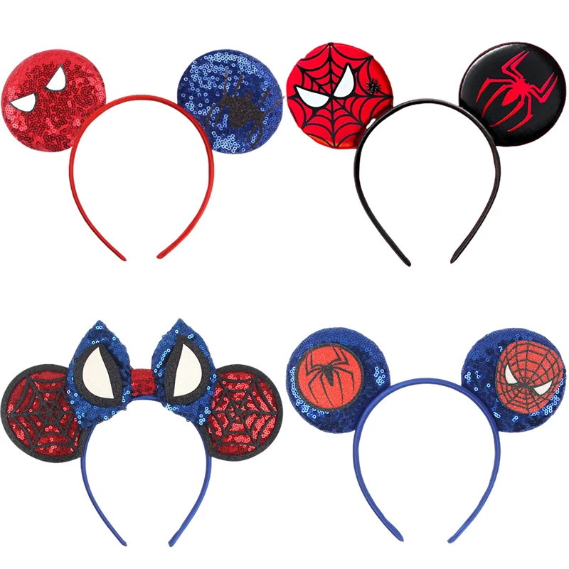 

Marvel Spider-Man Mask Head Bands Kids Mickey Mouse Ears Hairbands for Girls Spider-Man Hair Accessories Women Avengers Headwear