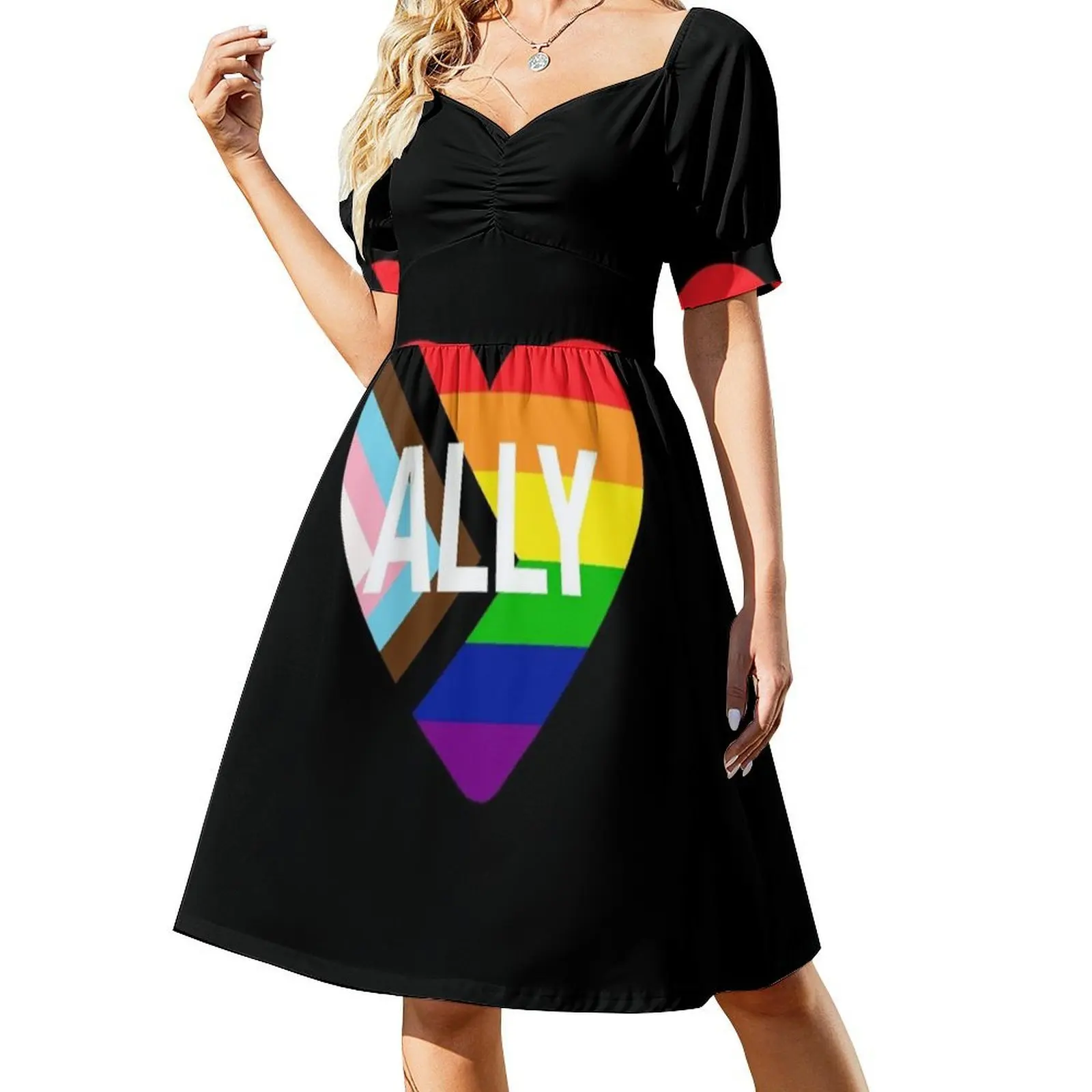 التقدم فخر العلم القلب حليف بوهو شيك فستان أنيق موضة شاطئ حفل زفاف ثوب فخر Lgbt Lgbtq التقدم مثلي الجنس قوس قزح #2