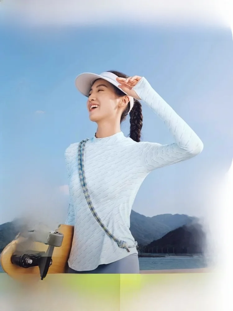 

Banana Le Ladies Sun Protection Base irt Lightweight Inner Wear Muscle Base Ice Silk Long Sve T-irt Qui Dry Sports...