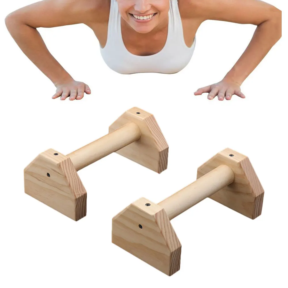 2pcs Wooden Push Up Stands Double Rod Single Double Handles Headstand Shelf For Women Men Protable Gym Gear Equipment