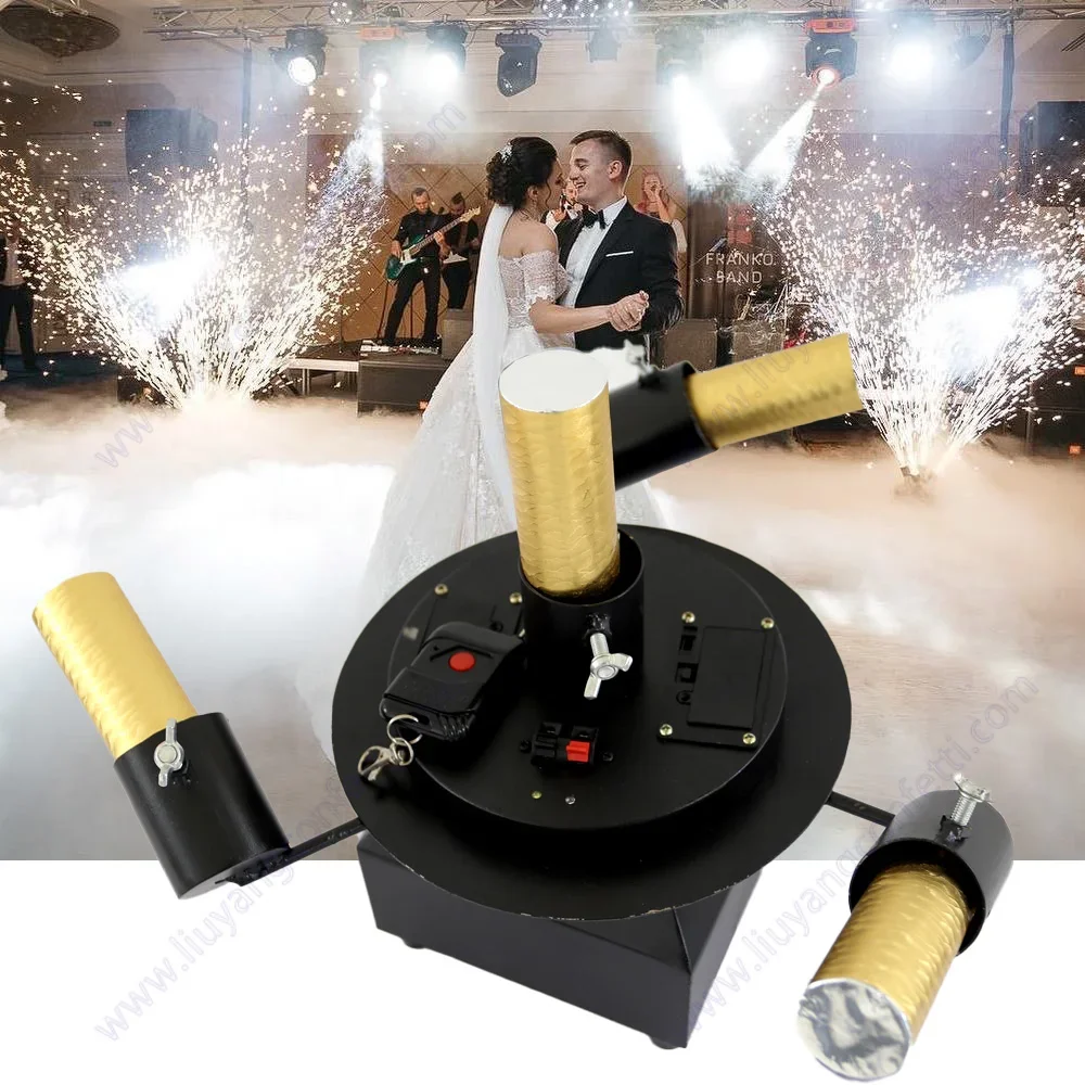 

Cold Spark Fountain Stage Effect Machine Wedding Spinning Ballet Proposal First Dance Bride DJ Rotate 360 Degree Rotation Event