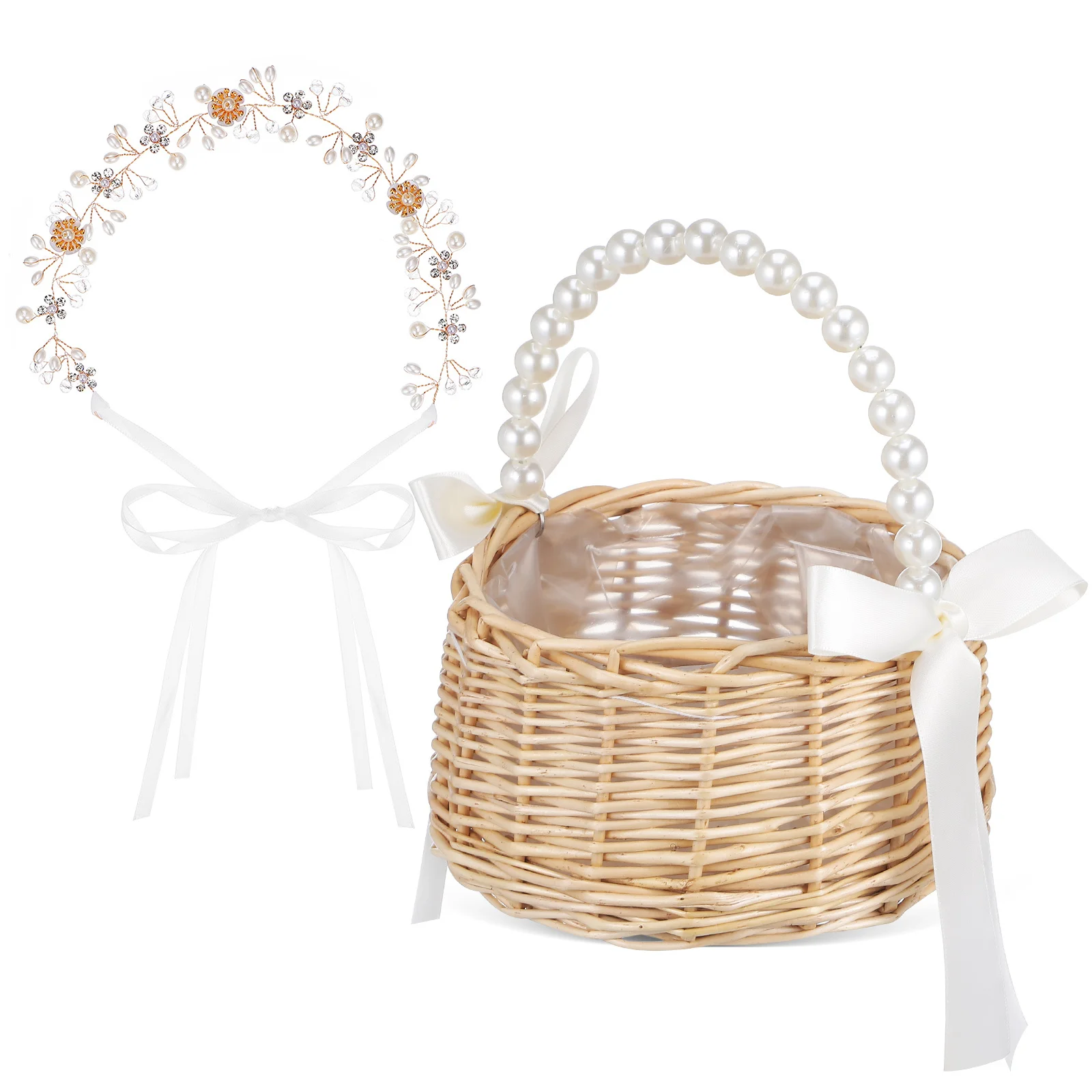 

Gift Basket Small Flower Western Wedding Rattan Baskets Multipurpose Woven Decoration Rustic