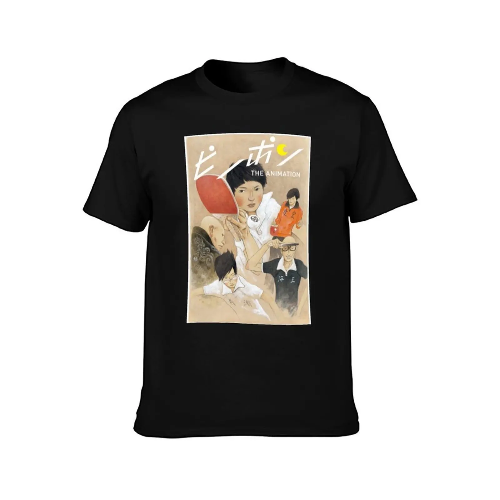 Ping Pong The Animation T-Shirt, Summer Casual Cotton Tee, Oversized Streetwear Tops, Vintage Graphic Print, Unisex Men Women